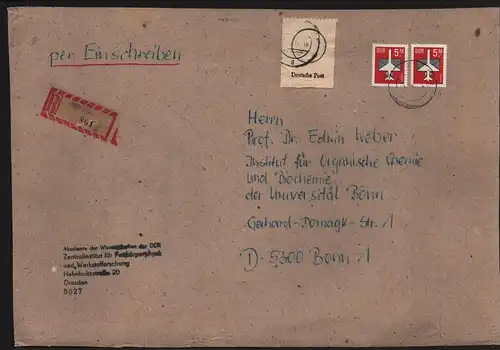 B13598 DDR 2x 2967 Briefvorderseite aus überschwerer Sendung Akademie der W