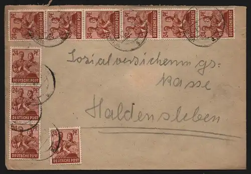 B13580 Brief SBZ Währungsreform 1948 Zehnfach Frankatur Völpke