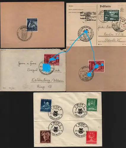 B13464 5x Sonderstempel Beleg DR 1940 1941 779 768-771 763 Hamburg Berlin Wien