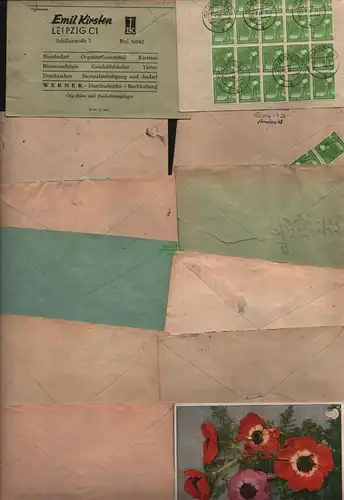 B12751 SBZ Währungsreform 1948 Zehnfach Frankatur 12x Brief Leipzig Firmenpost