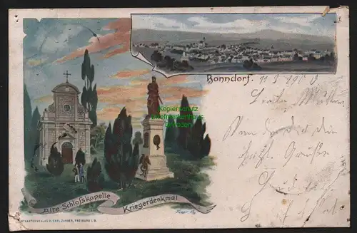 149697 AK Bonndorf im Schwarzwald 1900 Alte Schlosskapelle Kriegerdenkmal