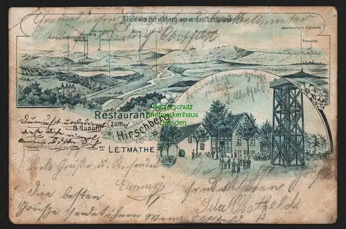 149683 AK Letmathe Litho Restaurant zum Hirschberg 1905