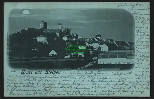 149647 AK Stolpen Sachsen mit Burg Mondscheinkarte 1901