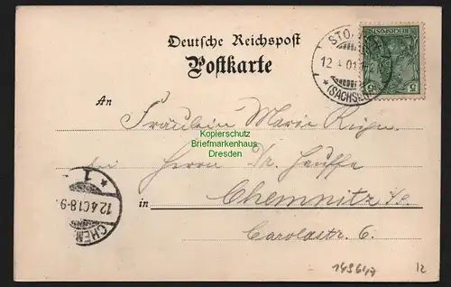 149647 AK Stolpen Sachsen mit Burg Mondscheinkarte 1901