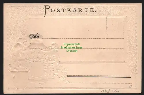 149551 AK Ruine Greiffenstein Wappenprägekarte Passepartout um 1900