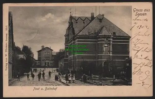 149508 AK Seesen Post und Bahnhof 1903