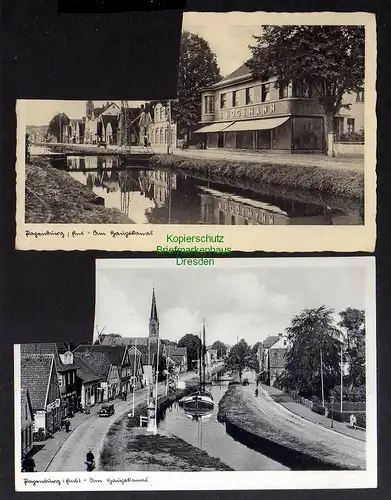 132110 2 AK Papenburg Ems Am Hauptkanal Geschäft Högemann 1937