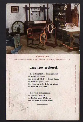 80049 AK Ebersbach Heimat Museum Humboldbaude Mundart Gedicht Kotterschdorf 1909