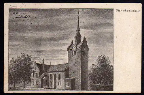 65461 AK Kirche in Dresden Weissig 1920 Künstlerkarte