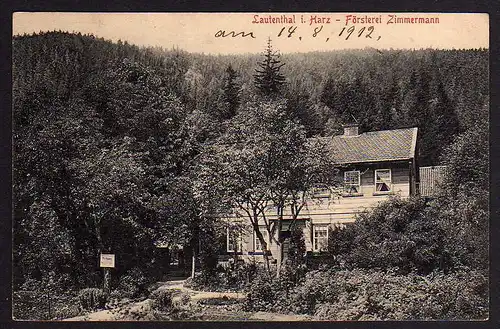 65409 AK Lautenthal Harz Försterei Zimmermann 1912