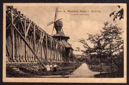 65682 AK Bad Sülze Windmühle Mole Fr. Wilhelmbau 1920