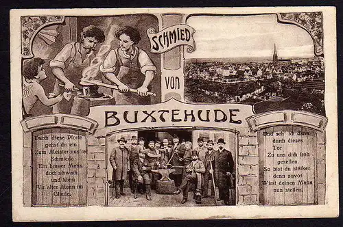 65209 AK Schmied von Buxtehude ca. 1920 Spruch Gedicht