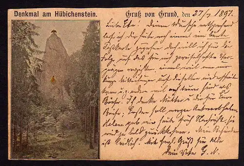 65249 AK Bad Grund 1897 Kaiserdenkmal Hübichenstein