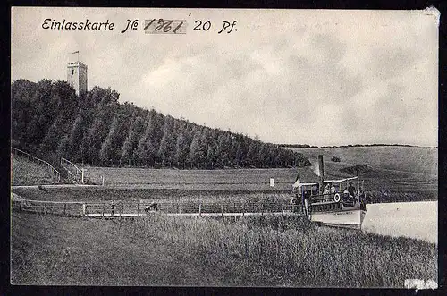 64526 AK Kellersee Malente Turm Einlasskarte 1905 Holsteinischen Schweiz