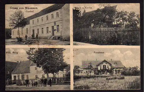64447 AK Neussen Belgern Schule Kirche Forsthaus 1920