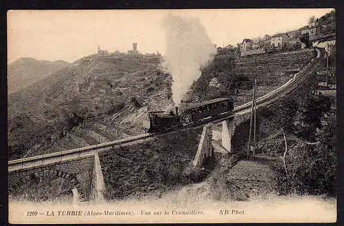 64219 AK La Turbie Alpes Maritimes Eisenbahn Zug Dampflok