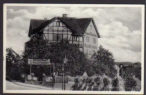 64243 AK Ullersdorf Restaurant Waldfrieden Dresdner Heide Gastwirtschaft um 1925