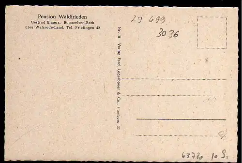 63720 AK Bommelsen Beck Pension Waldfrieden Walsrode