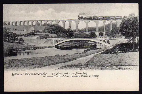 63672 AK Göhrener Viadukt Eisenbahnbrücke Crossen Göhren ungelaufen vor 1906