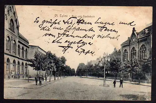 64156 AK Deutsch Eylau Ilawa Post Stadtschule 1916