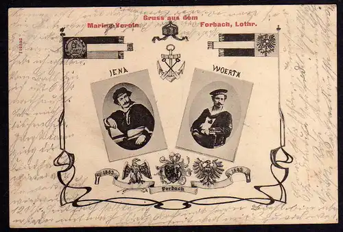 63338 AK Forbach Lothringen 1907 Marine Verein Jena Woerth