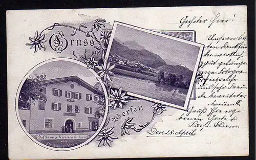 63196 AK Werfen Gasthaus zum Tirolerschützen 1902 Prem