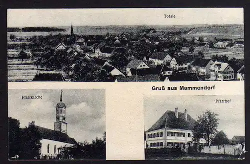 63266 AK Mammendorf bei Fürstenfeldbruck Pfarrhof Pfarrkirche 1927