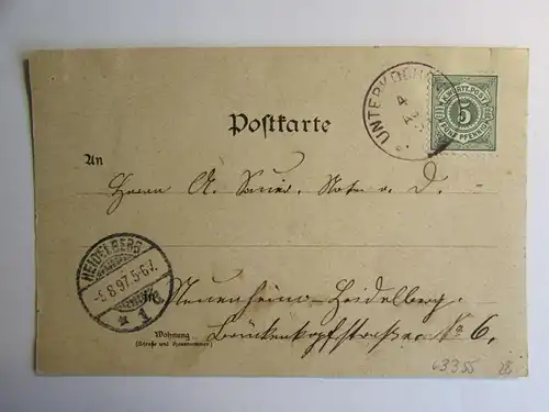 63355 AK Unterkochen 1897 Litho Kocher Ursprung Glashütte Läuterhäusle