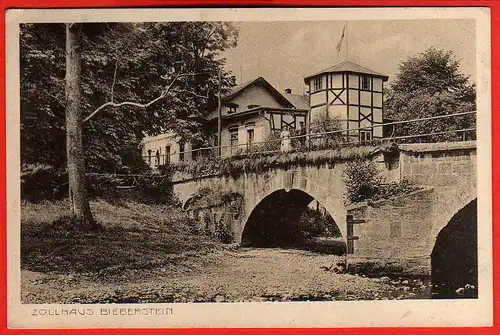 62874 AK Bieberstein Zollhaus mit Brücke 1913 Reinsberg Amtsh. Meissen