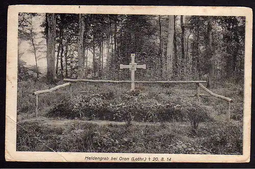 62731 AK Heldengrab bei Oron Lothringen 1914 Feldpost