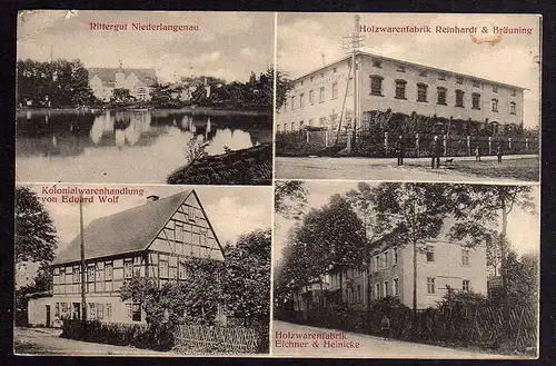 61977 AK Niederlangenau Rittergut Holzwarenfabrik Reinhard & Bräunling 1920 Kolo