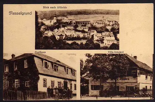 61941 AK Pokrzywno Nesselgrund Blick nach Altheide Gasthaus Villa Irmgard