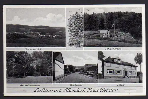 60745 AK Allendorf Kr. Wetzlar Schwimmbad Schule 1942 Schwimmbad Dorfstraße