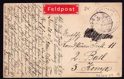 48304 AK Graudenz Wpr Oberrealschule Kaiserliches Postamt 1917 Feldpost Walddorf