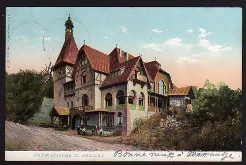 48569 AK Aachen Waldschlösschen im Stadtwald 1907 nach Gand Belgien