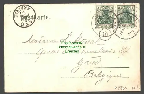 48569 AK Aachen Waldschlösschen im Stadtwald 1907 nach Gand Belgien