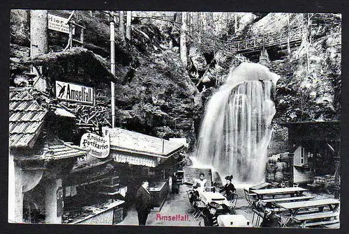 44320 AK Sächsische Schweiz Amselfall 1912 Restaurant Ansichts Postkarten Verkau