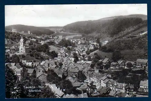 43888 AK Lauscha Ellerblick Dorf Ort Kirche 1938