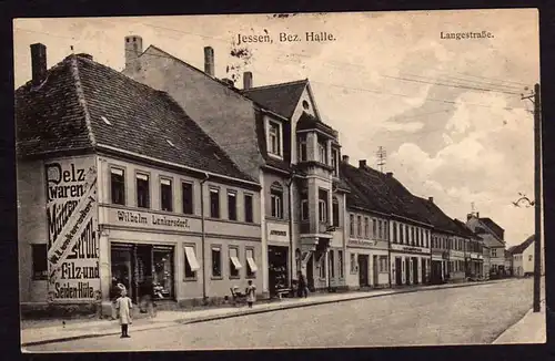 44422 AK Jessen Bz. Halle Langestraße Pelzwaren Geschäft Apotheke 1916