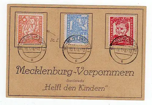 44235 Erinnerungskarte Gedenkblatt SBZ 26 - 28 Helft den Kindern mit 28 I gest.