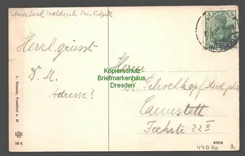 44070 AK Auerbach an der Bergstrasse Hochstädter Thal 1912