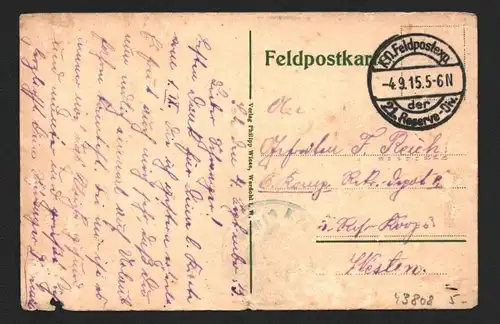 43808 AK Cernay Feldpost 1915