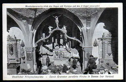 43806 AK Senon Kirche vor Verdun 1915