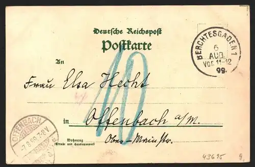 43695 AK Berggesicht Watzmann Künstler Karte 1899