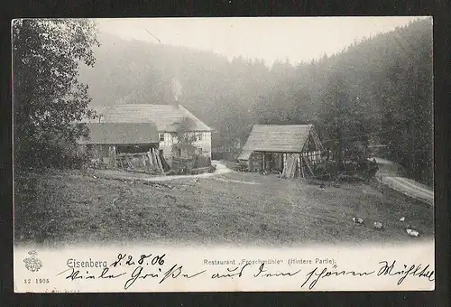 21335 AK Eisenberg Restaurant Froschmühle 1906, gelaufen 1906