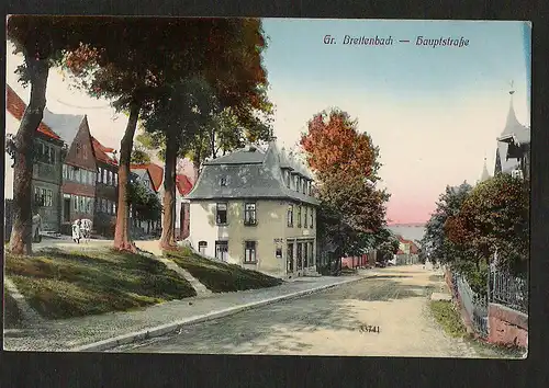 21345 AK Gr. Breitenbach Hauptstrasse , gelaufen 1911 Bahnpost