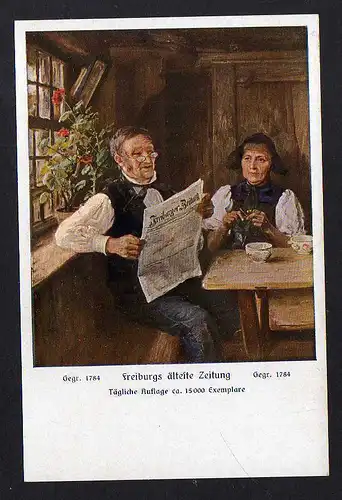 100314 AK Freiburg im Breisgau Freiburger Zeitung Älteste Zeitung um 1900