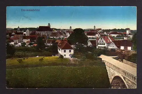 106631 AK Dinkelsbühl 1916 Panorama Brücke Feldpost