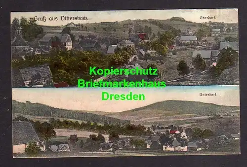 114759 AK Dittersbach um 1920 Oberdorf Unterdorf
