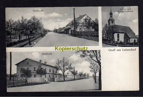 115708 AK Leitersdorf Neumark Kreis Crossen Dorfstraße 1936 Kirche Kriegerdenkma